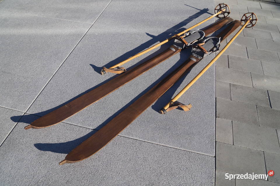 Stare narty jesionowe 180 Neumann kijki Pruchnik