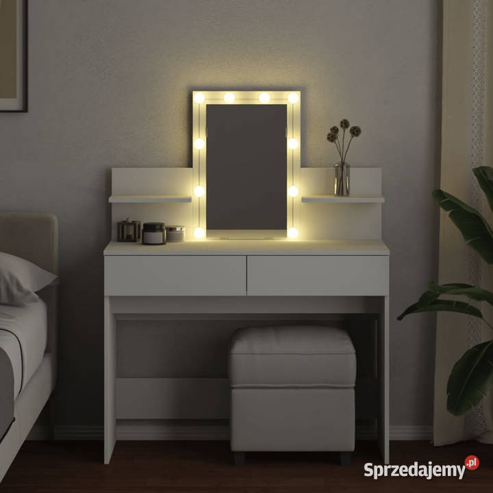 Toaletka z oświetleniem LED biała 100x40x130