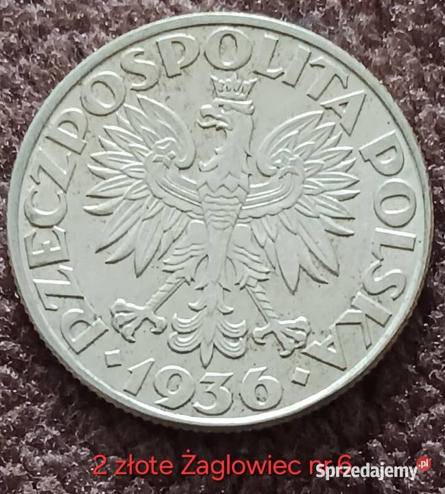 2 złote Żaglowiec 1936 r 6 Cudeńko wielkopolskie Konin
