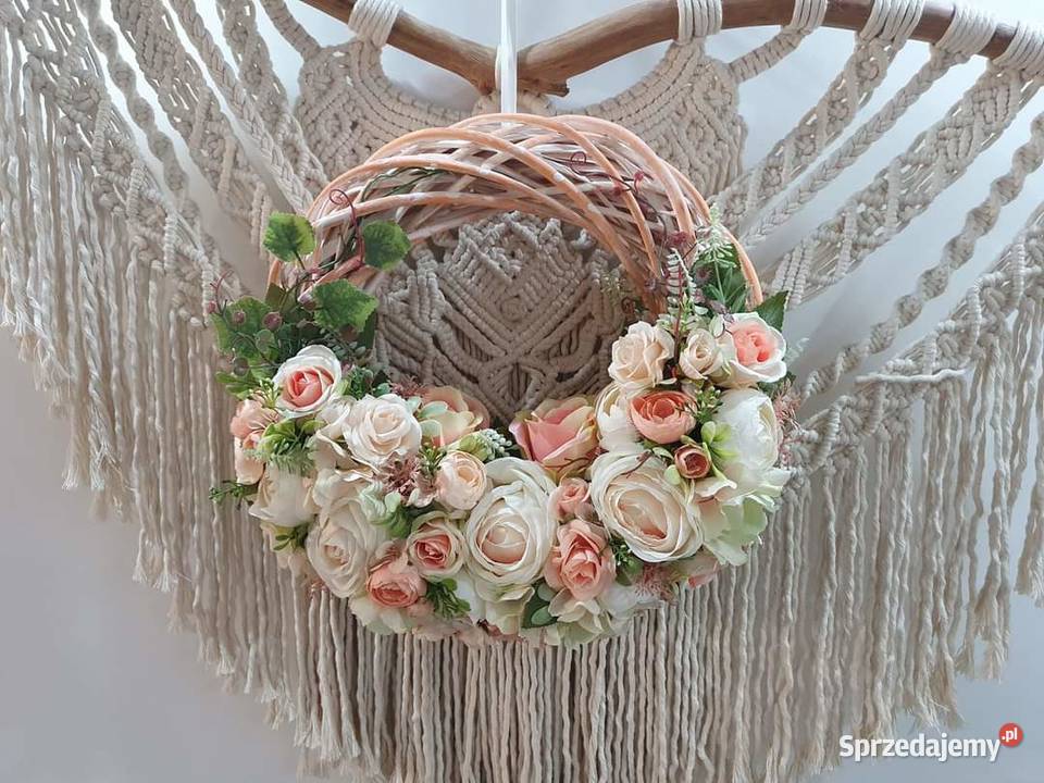 Wianek stroik kompozycja herbaciane róże 35 Promnice sprzedam