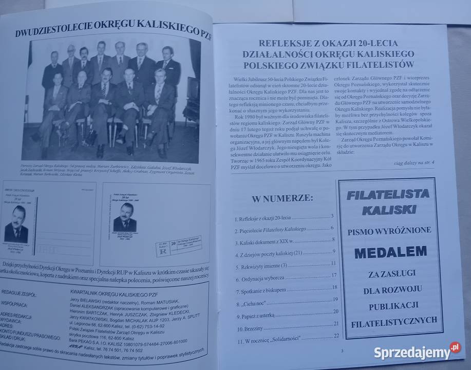 Kwartalnik Filatelista Kaliski rocznik 2000 Brak