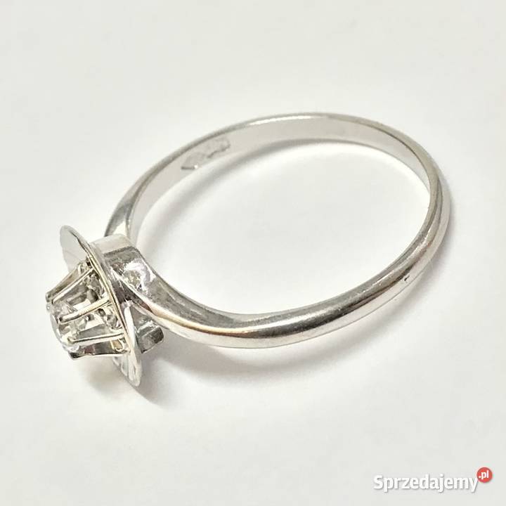 Złoty PIERŚCIONEK 18K cudowny KAMIEŃ piękny r14 Warszawa