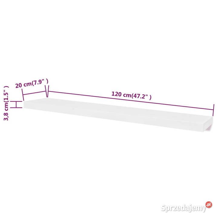 Półki na książkiDVD 2 białe MDF WM242186 Półki