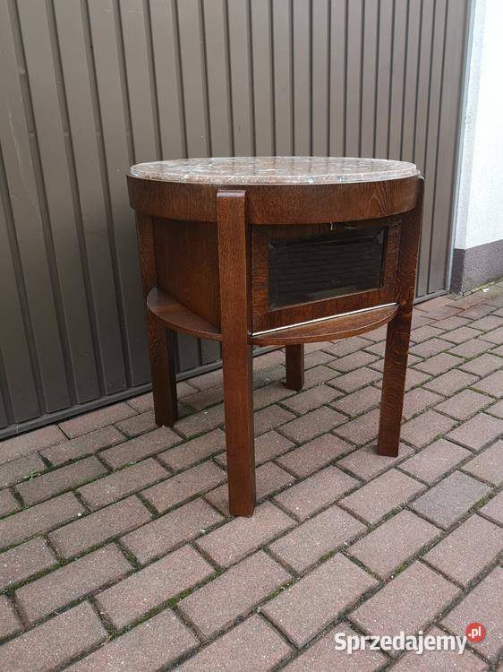 Stolik Barek Okrągły ARTDECO Dębowy Stary Antyk sprzedam