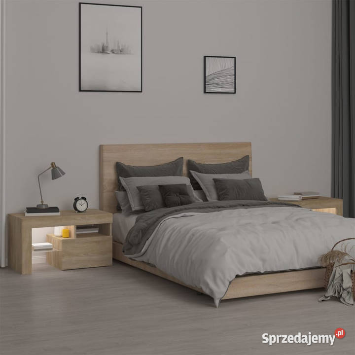 Szafki z oświetleniem LED 2 dąb sonoma 70x365x40
