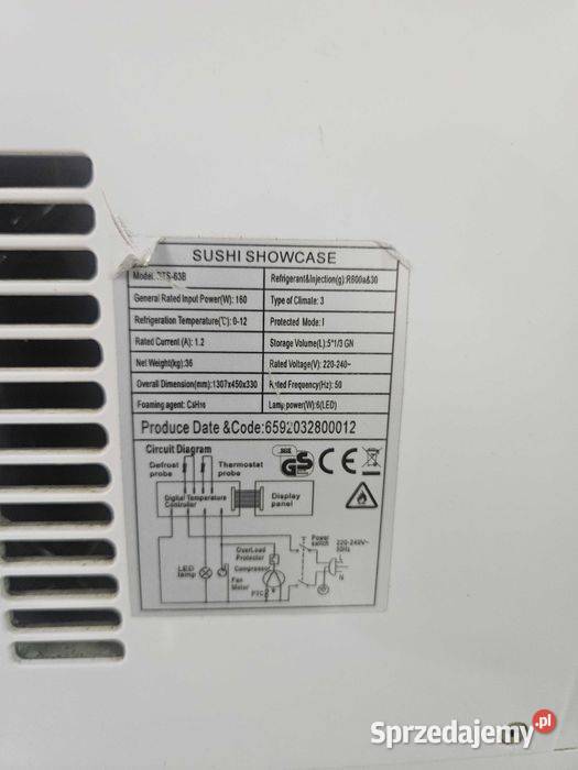 Lada chłodnicza sushi biała 130 R600a LED 5x GN śląskie Góra