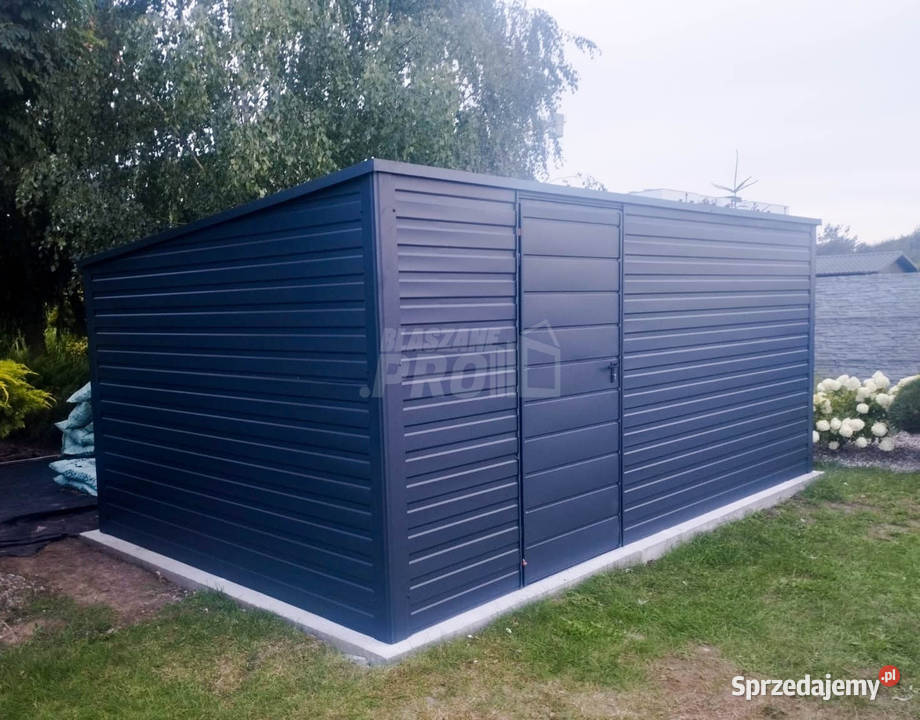 Domek ogrodowy schowek 5x3 drzwi antracyt Dach Gudebsk