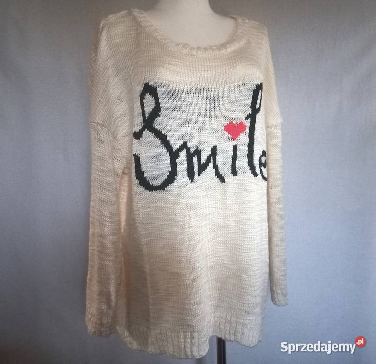 Sweter kremowy Tunika r One Size NOWY