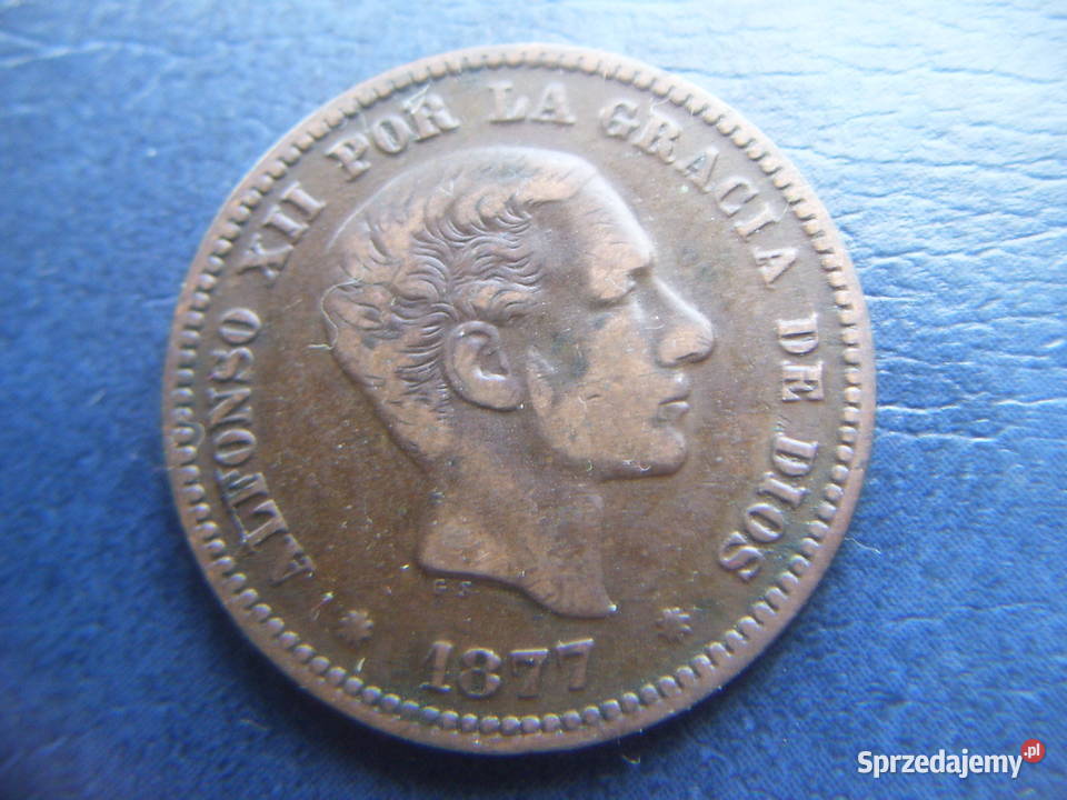 Stare monety 5 centym 1877 Hiszpania /3
