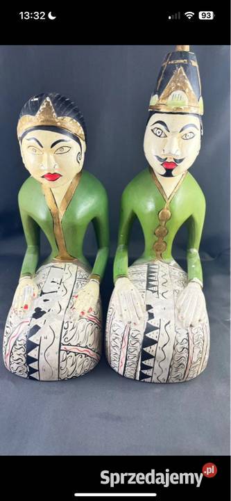 2 drewniane figurk z Jawy