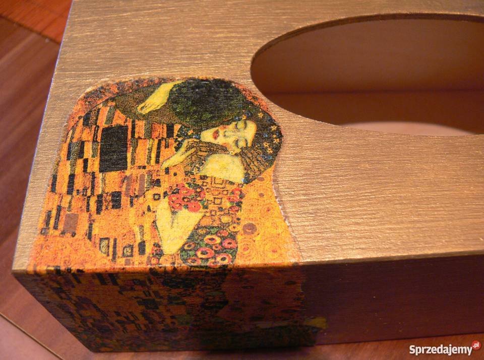 Chustecznik Gustav Klimt Spełnienie Pocałunek odcienie brązowego