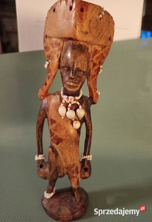 Afrykańska drewniana figurka rzeźba WOJOWNIK wys mazowieckie Warszawa