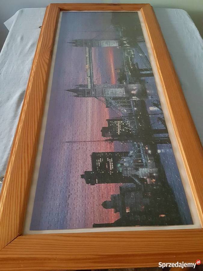 Obraz TOWER BRIDGE duży drewniana rama z puzzli Złotniki