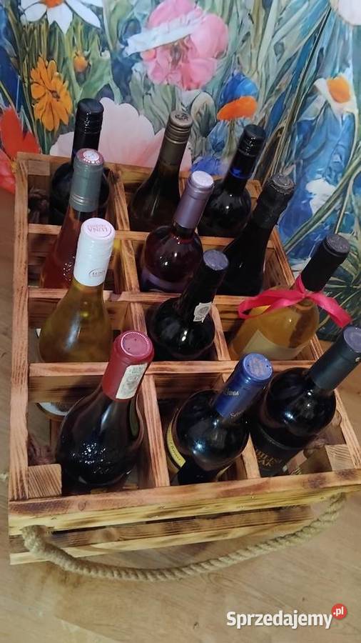 Skrzynka na winodekoracyjna rustykalna ręcznie Stojaki na wino Nowy Sącz