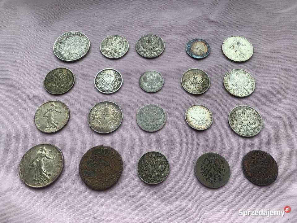 Monety Polski zagranica głowa kobiety Łowicz