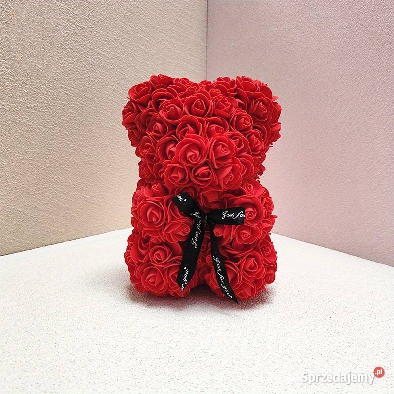 Niedźwiedź różany z sztucznych kwiatów mazowieckie Warszawa