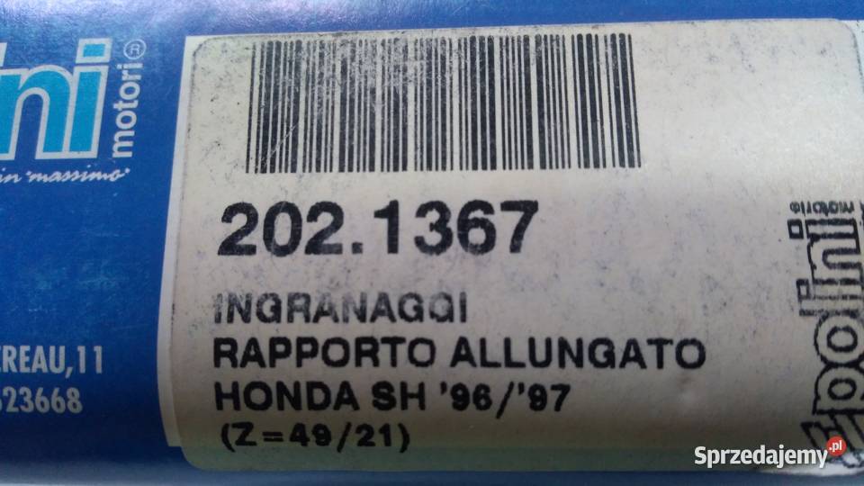 PRZEŁOŻENIA PRZEKŁADNIA Polini 4921 Honda SH 50 podlaskie