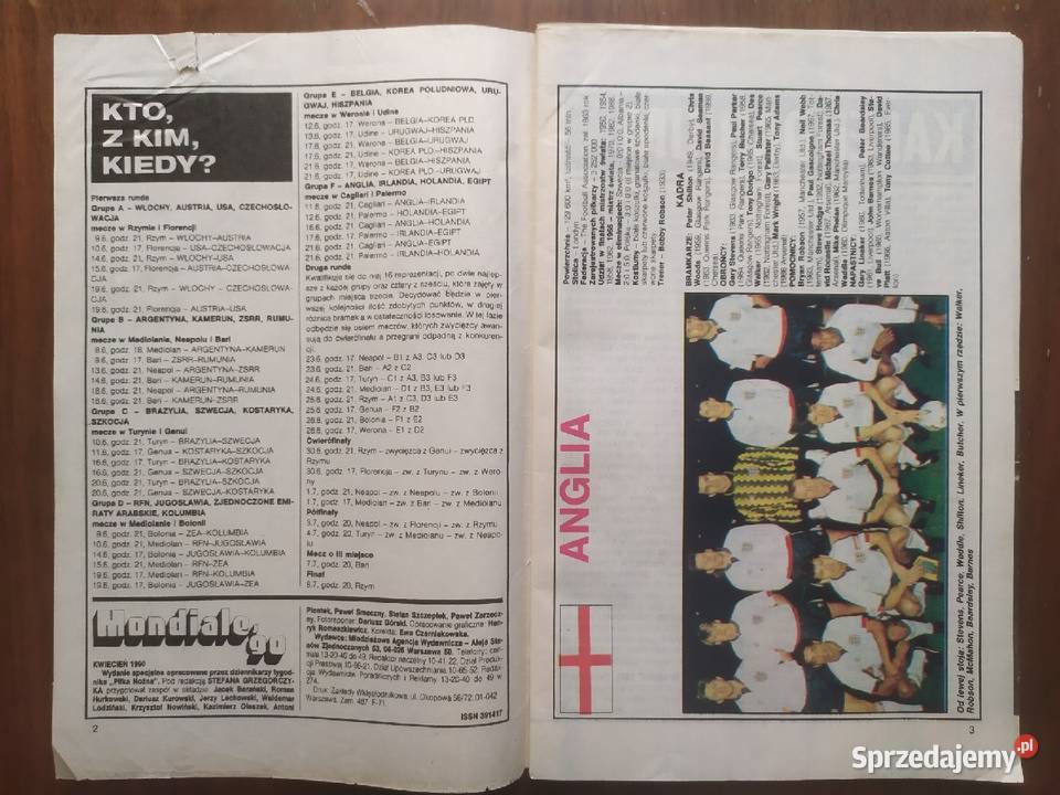 Skarb kibica Mondiale 90 Rok wydania 1990 Łódź