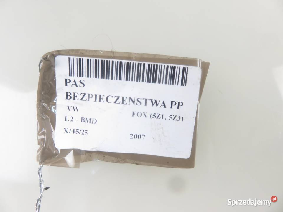 PAS PRAWY PRZEDNI VW FOX 5Z1 5Z3 5Z0857706A sprzedam