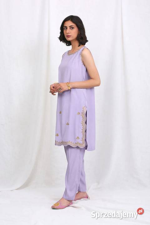 Piękny fioletowy komplet indyjski XXL 44 3XL 46 Rozmiar 46 Szczecin
