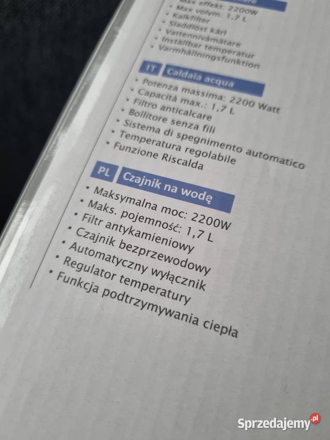 Czajnik elektryczny EMERIO 2200 W 17 l czarny Czajniki Czastary