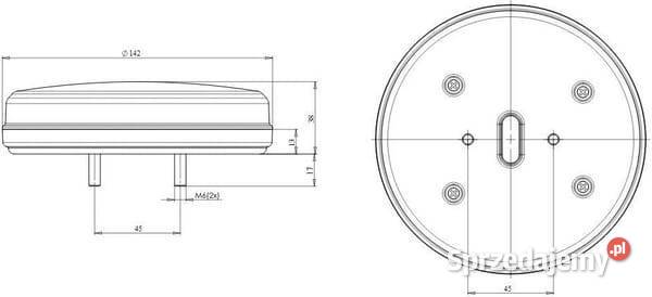 Lampa tylna zespolona LED okrągła 1224V 142 mm