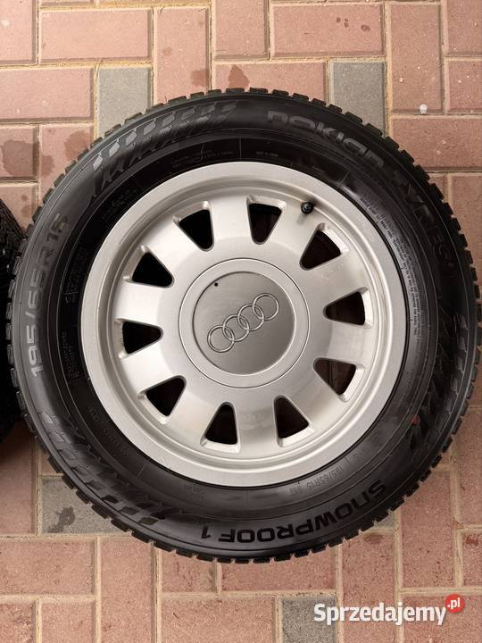 Oryginalne alufelgi Audi 15 Opony zimowe Nokian Łęczna sprzedam