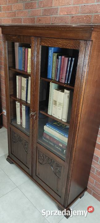 Piękna biblioteka witryna dębowa Meble Łagów