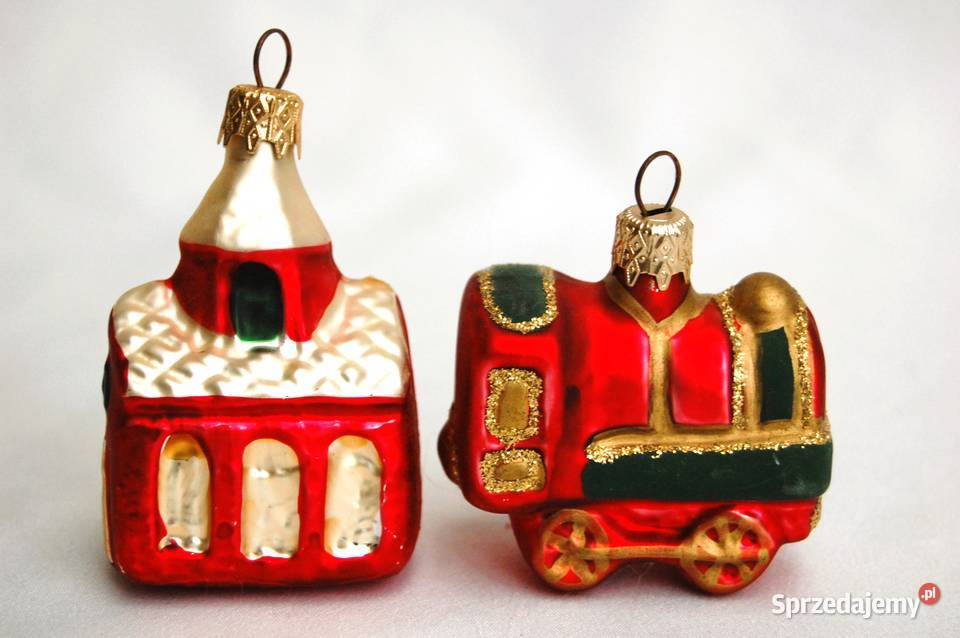 Kościół i lokomotywa bombka szklana ręcznie Lublin sprzedam