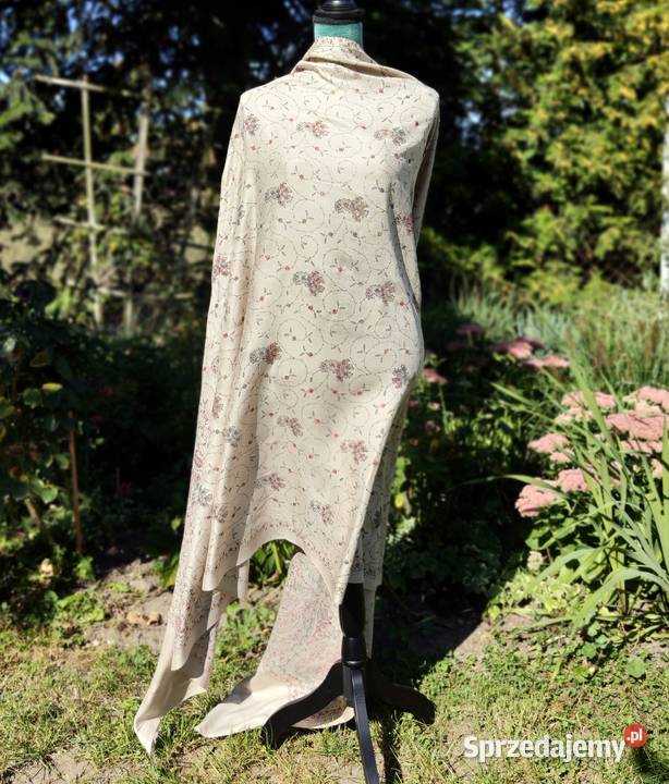 Duży szal orientalny indyjski haft paisley zachodniopomorskie Szczecin