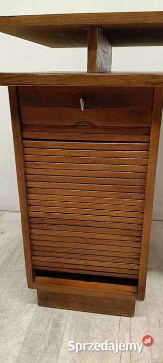biurko drewniane małe dwustronne vintage design Radomsko