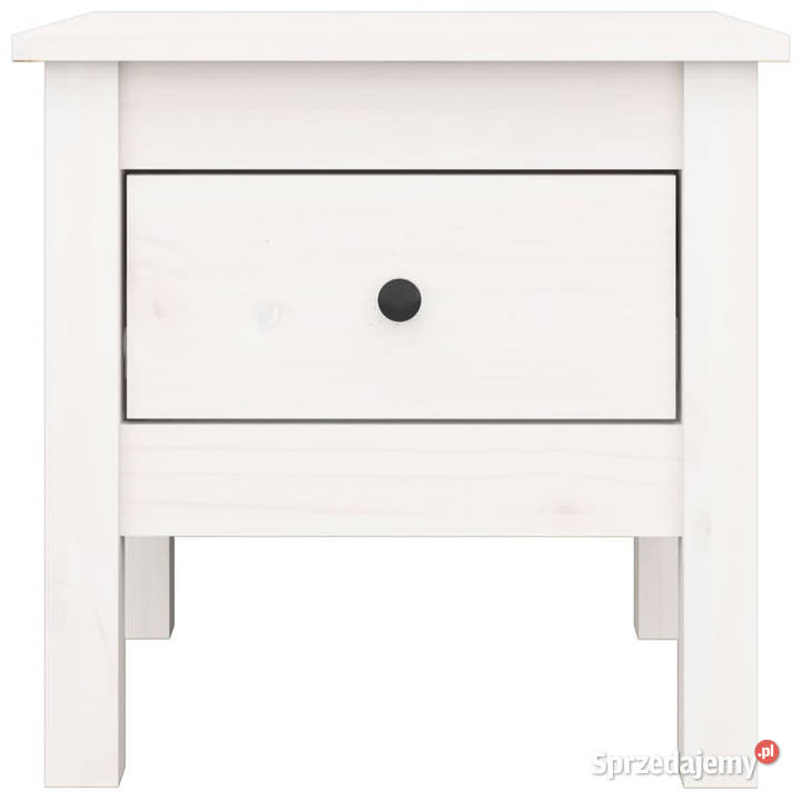 Stolik boczny biały 40x40x39 lite drewno sosnowe Warszawa
