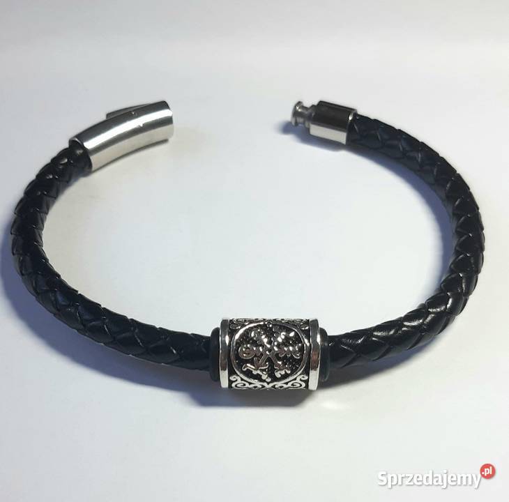 Bransoletka skóra stal 21 męska damska runa Częstochowa