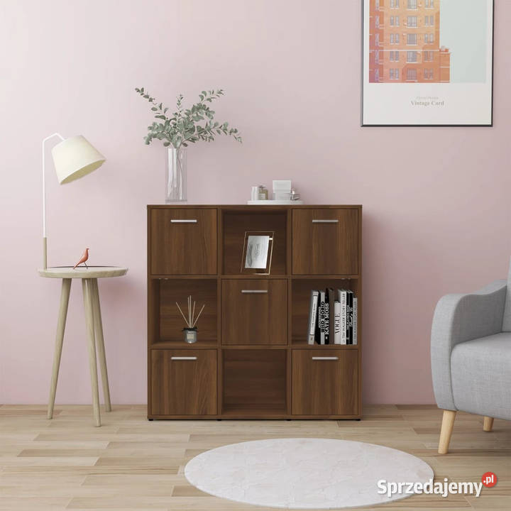 Regał na książki brązowy dąb 90x30x90 WM815551 Warszawa sprzedam