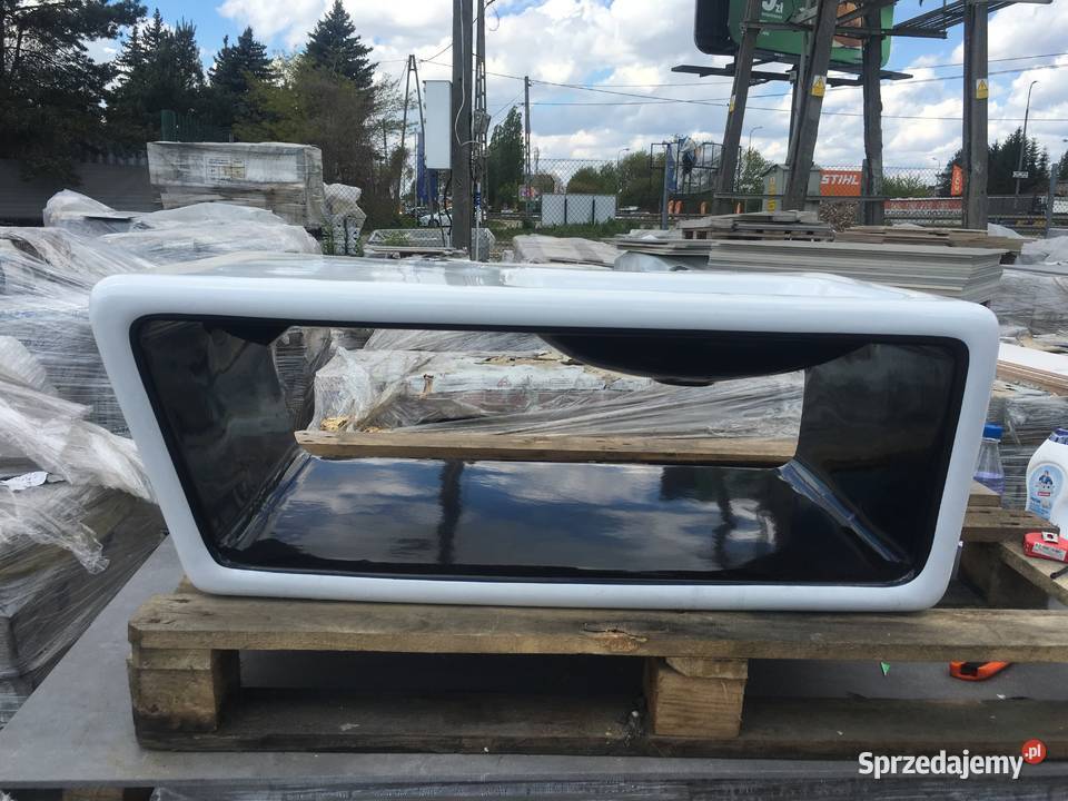 Umywalka wisząca outline biało czarna 90x48 mazowieckie Reguły