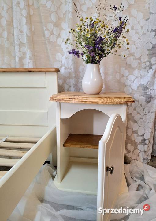 łóżko 2 szafki nocne drewniane sosnowe