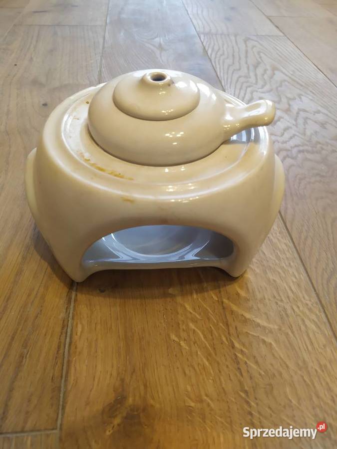 Kominek ceramiczny lampa oliwna biała PRL Stalowa Wola