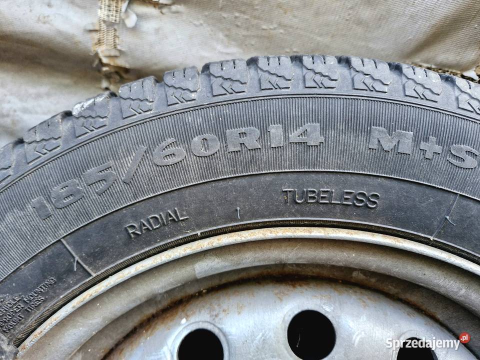 Komplet opon na stalowych felgach 18560 R14 Samochodowe Nowy Dwór Mazowiecki