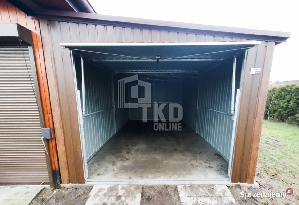 Garaż Blaszany 35x5 Brama uchyln drewnopodobny 17m2 Miastko