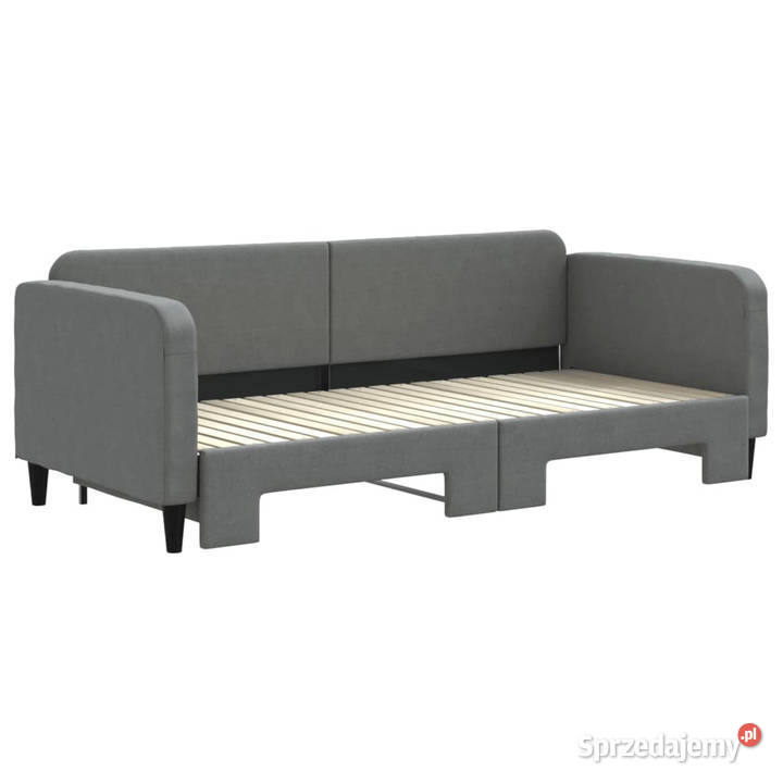 Sofa rozsuwana ciemnoszara tkanina 90x200