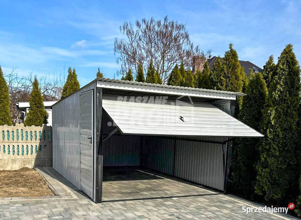 Garaż blaszany 3x5 brama uchylna drzwi Biały Sprzedaż Turek