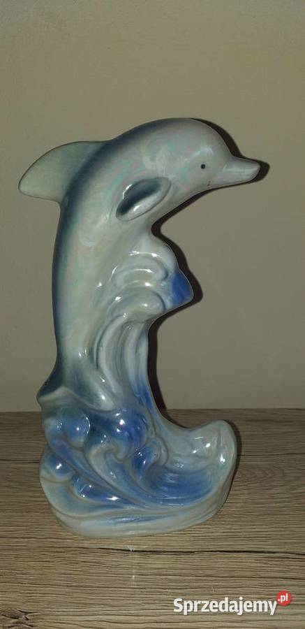 Ceramiczny delfin prl łódzkie Przedbórz