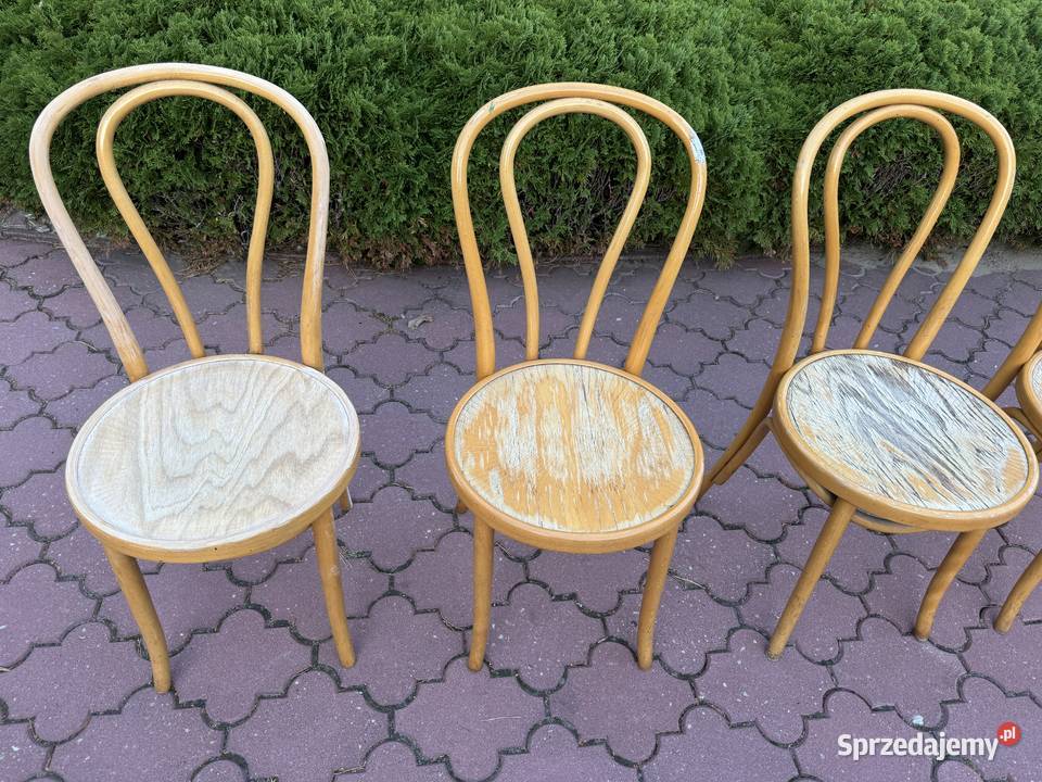 Krzesła gięte 5 Fameg do renowacji art deco Sulbiny sprzedam