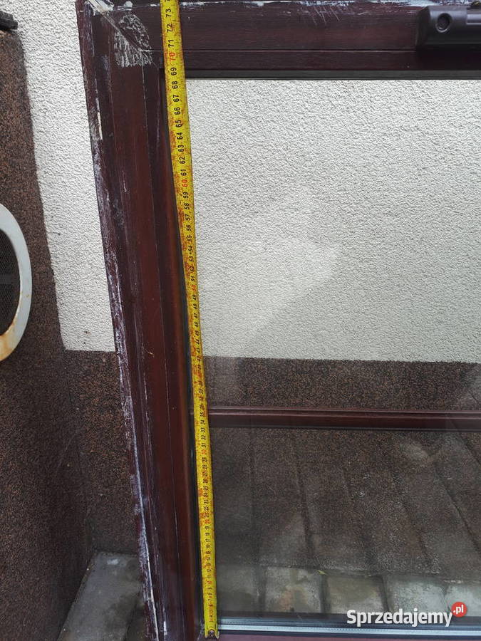 Okno 80x82 fix nieotwieralne brąz Częstochowa