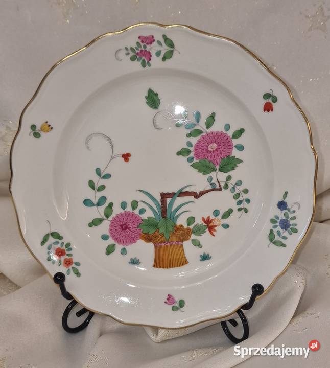 Kolekcjonerskie trio Miśnia wzór spieniacza Sadurki