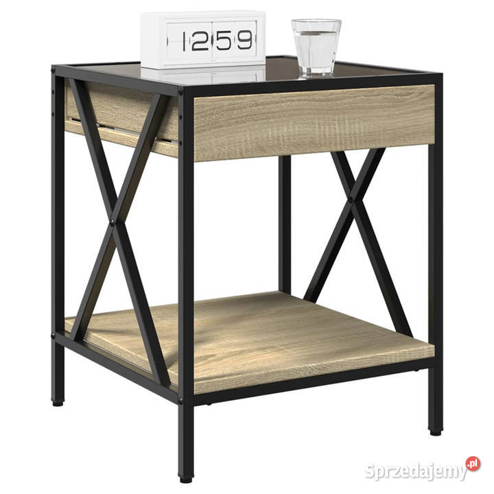 Stolik nocny z LED Infinity dąb sonoma 40x40x49 mazowieckie Warszawa sprzedam