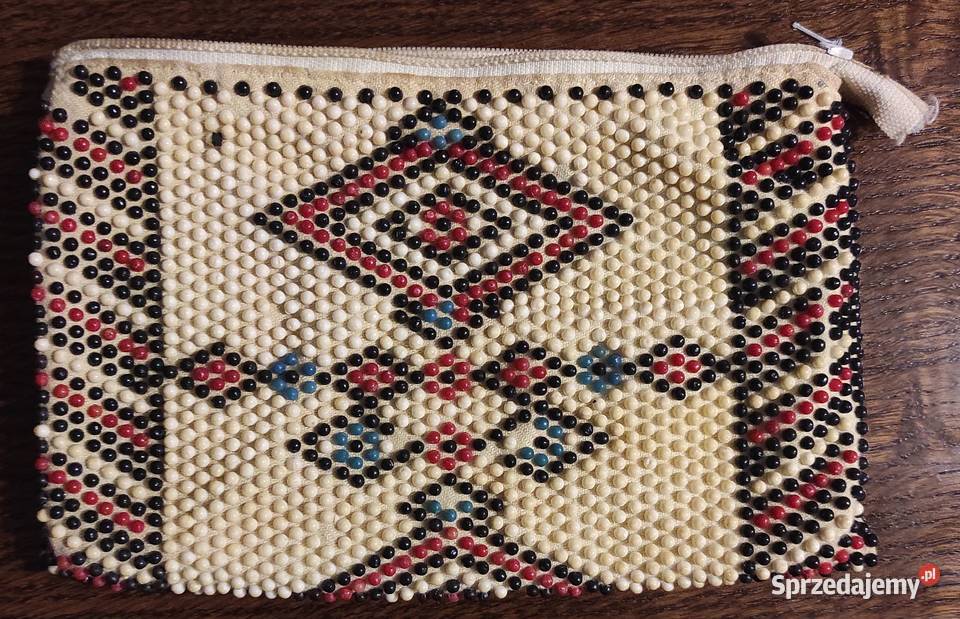 Kosmetyczka saszetka etui koraliki PRL vintage mazowieckie Warszawa