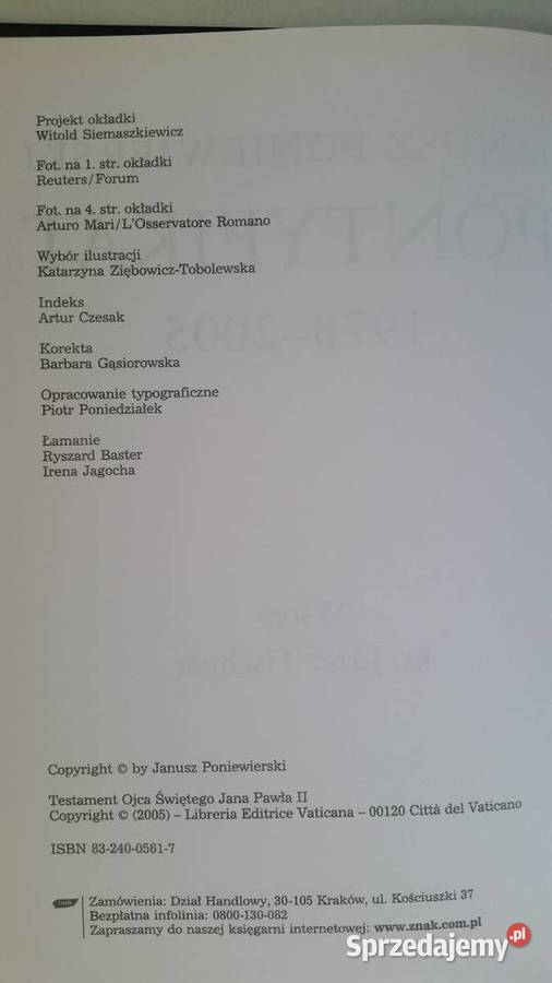 PONTYFIKAT 19782005 Janusz Poniewierski lubelskie Puławy