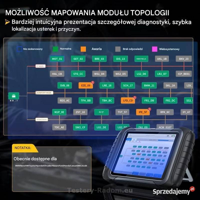 XTOOL D8S ECU Kodowanie Can FD DOIP Funkcje Radom