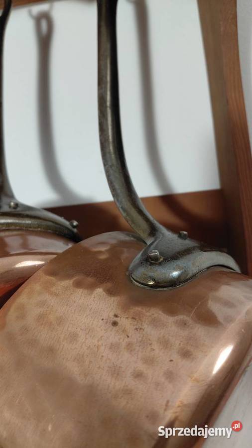 Zestaw Francuskich rondli miedzianych kutych